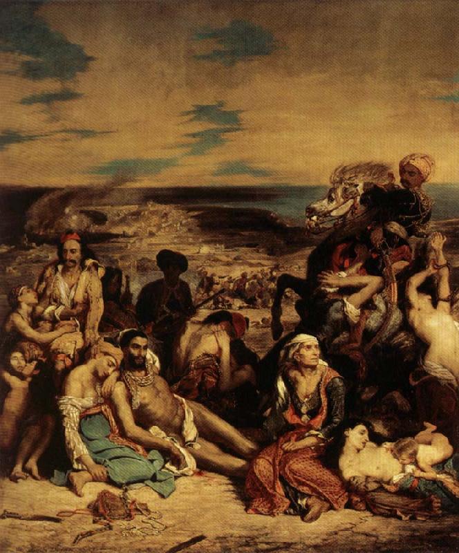 Eugene Delacroix The Massacer at Chios Sweden oil painting art
